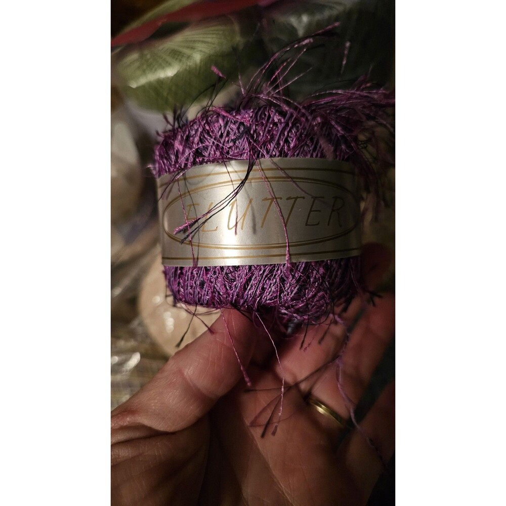 Flutter Eyelash Yarn Color #42 Dye Lots Match Mauve Purple Rose 2 Available